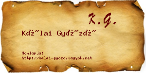Kálai Győző névjegykártya